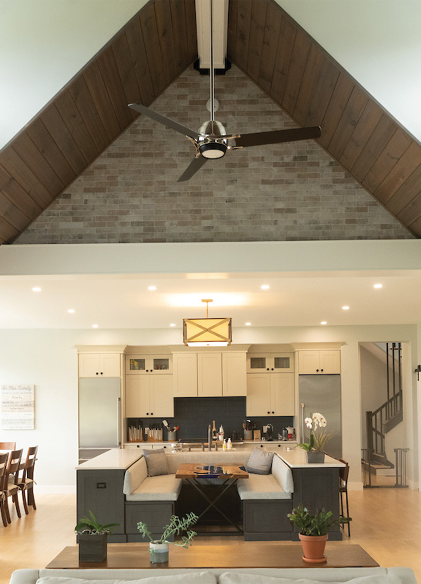 Open-concept living and kitchen space by Woodstone Homes in Dover NH